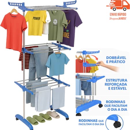 3-Tier Folding Clothes Drying Rack